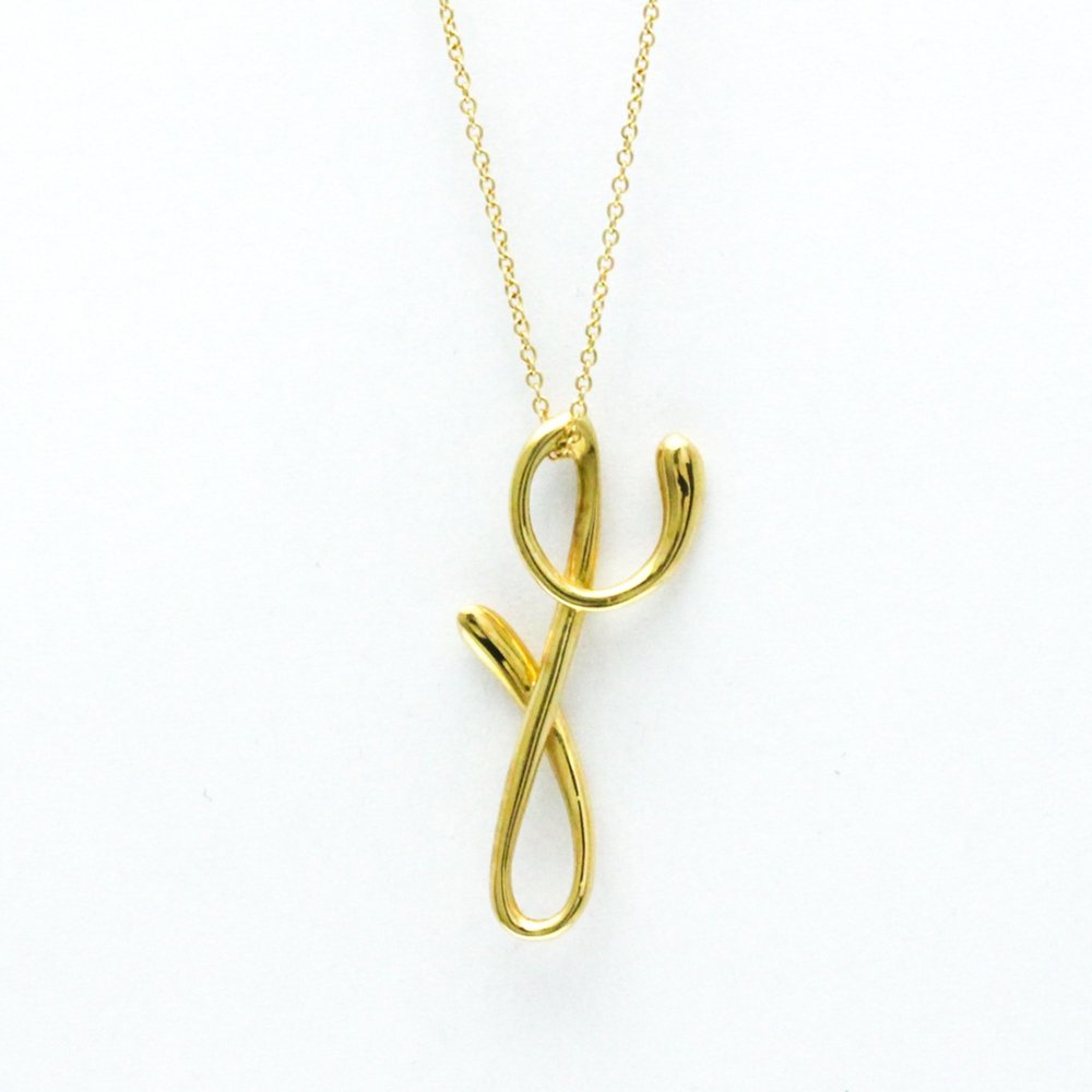 TIFFANY Yellow Gold Letter Necklace 18K Fashion Pendant (Gold) - Picture 2 of 16